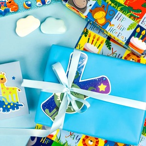 Custom Eco-Friendly Happy Birthday Animals <b>Pattern</b> Art <b>Paper</b> Roll 100GSM PE Coated Double-Sided Recyclable Packaging <b>Paper</b> - Product Image 4