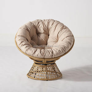 Muebles para exteriores para todo tipo de clima, Silla giratoria con forma de huevo de mimbre para jardín - Product Image 2