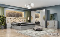 Ensemble de chambre à coucher complet de style hôtel moderne et luxueux en bois MDF, taille king, avec hauteur réglable et rangement, avec lampe