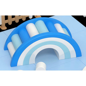 Parque Infantil Interior con Juguetes de Plástico Azules y Recinto Blanco para Uso Doméstico - Product Image 3