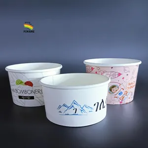 Biodegradable Paper Dessert Bowl Single Wall Disposable Bulk Popcorn and Ice Cream Takeaway Paper Cups for Cake