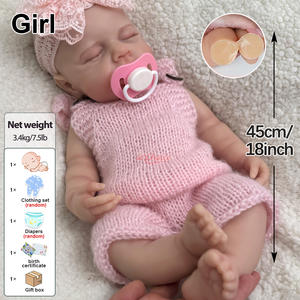 Poupée Reborn Fille <span class=keywords><strong>LouLou</strong></span> de 18 Pouces en Silicone Souple, Joues Chérubines, Peau Veinée, Nouveau-Né pour Apaiser la Solitude - Product Image 5