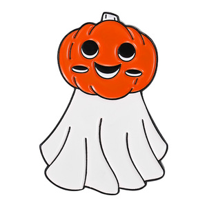 Épinglette en émail doux citrouille et fantôme d'Halloween de dessin animé en gros Le cauchemar avant Noël broche d'horreur - Product Image 4