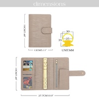 Hongbo Meilleure Vente Portefeuille-Classeur de Budget A6 en Cuir Saffiano Épi Gaufré 27 Couleurs pour Organisation Monétaire, avec Feuillet Mobile Disponible