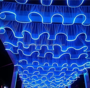 Nouveau décor suspendu mariage draperie rideau <span class=keywords><strong>S</strong></span> forme rideau plafond décoration décorative avec Led bandes accessoires - Product Image 2