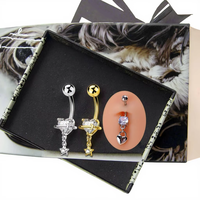 En gros 14G Coeur Nombril Piercing En Acier Chirurgical 316L Nombril Anneaux De Mode Corps Bijoux Sexy Femmes Piercing