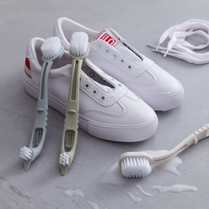 Double Headed Long Handle Shoe <b>Brush</b> Soft Nylon Bristles For Cleaning Shoes - Product Image 2