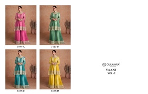 Salwar Kameez de haute qualité Gulkayra Designer en véritable chinon lourd avec broderie et travail de séquence pour les occasions de mariage - Product Image 6