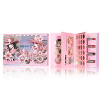 Palette de maquillage tout-en-un multi-couleurs (24 couleurs) au design livre pliable, avec fard à joues, correcteur et brillant à lèvres