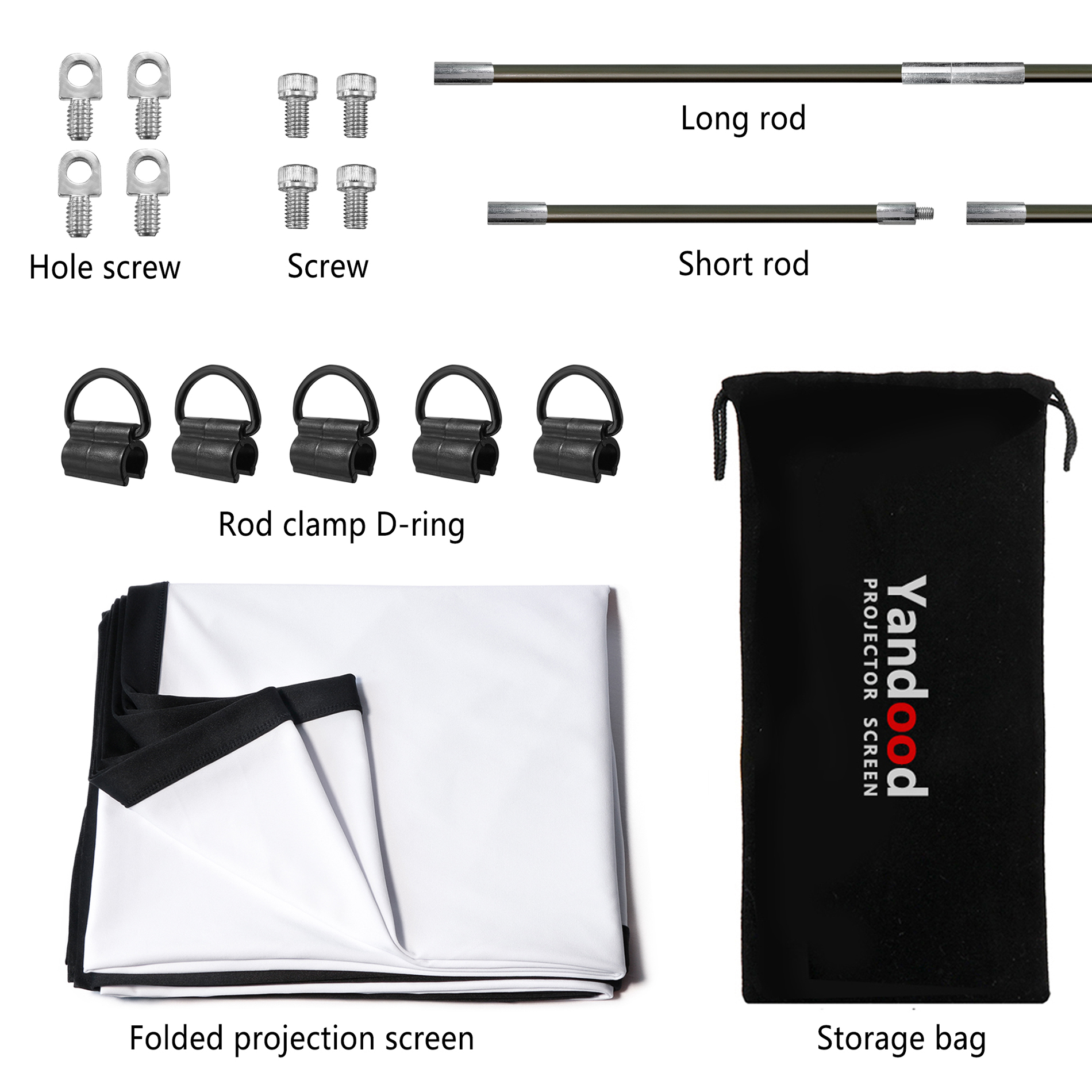 Распродажа от производителя, портативный экран для проектора 100 дюймов с рамкой, белые складные Экраны для проектора