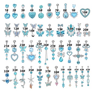 <span class=keywords><strong>Piercing</strong></span> all'<span class=keywords><strong>Ombelico</strong></span> in Acciaio Inossidabile Blu con Zircone Cubico a Forma di <span class=keywords><strong>Farfalla</strong></span> Gioiello per <span class=keywords><strong>Piercing</strong></span> all'<span class=keywords><strong>Ombelico</strong></span> Femminile Elegante a Prezzo di Fabbrica - Product Image 2