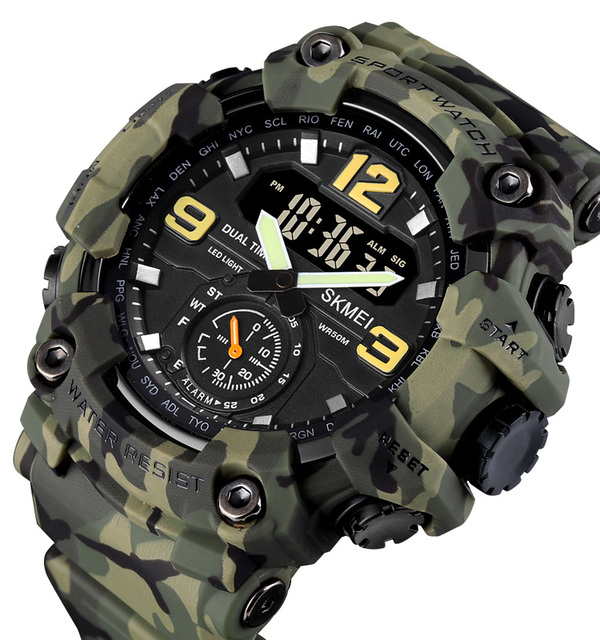 Skmei 1637 Digital Original Brand Quartz Gent Chronograph Wristwatch Fashion Luxury Vintage Mens Waterproof Watches for Men Man
