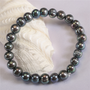 Feirun 8-9mm patata nei pressi di turno 925 sterling silver genuino d'acqua dolce vera perla d'acqua dolce del braccialetto del braccialetto del braccialetto - Product Image 6