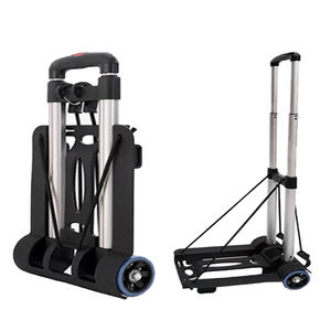 Portable en alliage d'aluminium Mini chariot pliable tige de traction chariot à bagages Mini Cargo chariot mobile nouvel état - Product Image 3