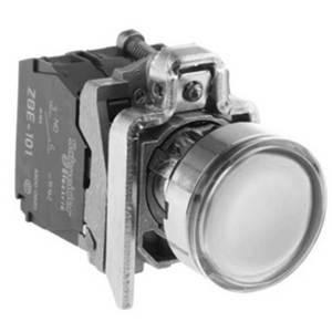 XB4BW31M5 22mm 1NO White Spring Return <b>Momentary</b> <b>Push</b> <b>Button</b> <b>Switch</b> 10A IP66 LED Silver Contacts - Product Image 4