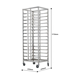 Chariot de cuisson rotatif en acier inoxydable pliable à 32 plateaux pour pain, grill, four, rangement de cuisine, hôtel, <span class=keywords><strong>restaurant</strong></span> - Product Image 1