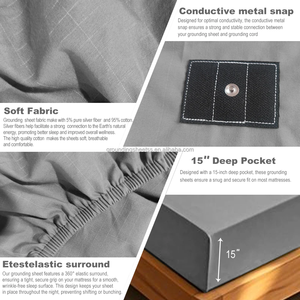 Draps de mise à la terre en tissu conducteur doux <span class=keywords><strong>pour</strong></span> un sommeil profond, une relaxation et un équilibre corporel - Product Image 4