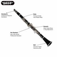High Quality Silver Bb Clarinet B-Flat Woodwind Musical Instrument Wholesale Custom Logo for Student Beginner & Band