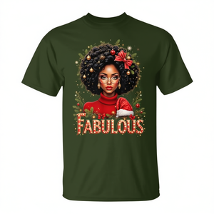 Camiseta navideña afroamericana Melanin Afro Sleigh Queen - Product Image 2