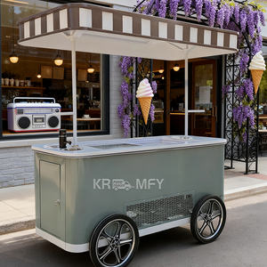 Carritos de Venta Ambulantes para Helados, Carrito de Comida Móvil para Exteriores, Kiosco de Comida Callejera, Carrito Comercial Móvil para Venta de Comida en la Calle - Product Image 6