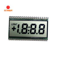 شاشة LCD أحادية اللون SMS3503C بتصميم قطاعي، 3 1/2 3.5 أرقام، شاشة عرض زجاجية LCD من نوع TN