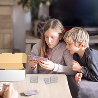 Boîte de rangement pour cartes à collectionner écologique en carton ondulé, capacité 1200 protège-cartes, finition pailletée, personnalisable, pour cartes sportives