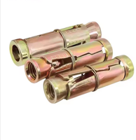 Boulons d'ancrage robustes en acier au carbone M6 M8 M10, plaqués zinc jaune, 3 pièces, 4 pièces, boulons d'ancrage fixe en trois parties