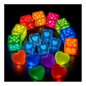 Wholesale Glow in Dark Heart Cube Squeeze Toy Soft TPR <b>Squishy</b> Stress Ball Sensory Fidget Party Gift Supplier Pack - Product Image 3