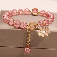 Bracelets à maillons pour enfants en alliage de zinc de style espagnol avec strass en cristal - Design populaire animal/fleur pour anniversaire