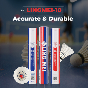 LINGMEI-10 Treinamento Badminton Peteca Branco Ganso Pena Voando Estabilidade Durável Peteca Bola Lingmei 10 Modelo - Product Image 6