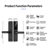 Serrure de porte intelligente multilingue avec contrôle WiFi par application, semi-automatique, empreinte digitale, mot de passe électronique et carte-clé