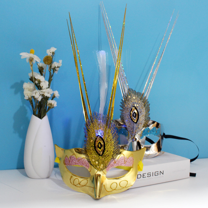 Luminous princess Butterfly rain silk mask Children's Day masquerade party costume half-face female mask party mask