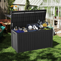 Boîte de rangement carrée en résine Mars Villa 150 gallons 570L, moulée par injection, durable, étanche, empilable, emballée en carton