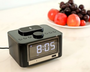 Smart Speaker with <strong>Alexa</strong> 10W Wireless Charging Speaker with RGB LED Card <strong>Radio</strong> &amp; Alarm Clock Hotel &amp; Home Use Airplay Feature - Product Image 4