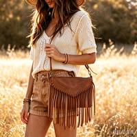 Sac bandoulière à franges de style occidental pour femmes, sac à main vintage en similicuir gaufré, personnalisation légère OEM ODM disponible
