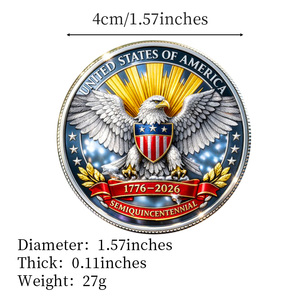 Moneda Conmemorativa de Metal con la Frase "Proclama la Libertad por Toda la Tierra", Campana de la Libertad y Decoración de la Bandera de EE. UU., Recuerdo Decorativo - Product Image 4