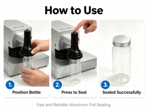 Scelleuse automatique portative à induction électromagnétique <span class=keywords><strong>GongJIn</strong></span> DCGY-F200, machine à sceller les capsules en aluminium de 20-80 mm, 220V 5kW, plastique - Product Image 3