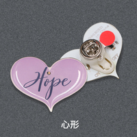 Vente chaude en gros personnalisé clignotant en forme de coeur insigne de bouton d'épingle cotillons insigne d'amour