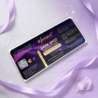 Etiqueta Autoadhesiva Personalizada para Botellas de Cosméticos, Color Morado, Negro y Dorado, Lámina Mate Impermeable, Etiqueta para Frascos de Belleza con Código QR