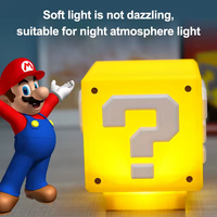 Lámpara Nocturna Super Bros Mini, Juguete de Bloques de Construcción, Luz Nocturna para Niños, Lámpara USB con Efectos de Sonido para Escritorio