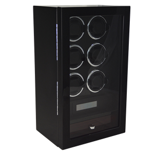 <span class=keywords><strong>Caja</strong></span> de Almacenamiento para Relojes Mecánicos con Dispositivo de Cuerda Automática y Función de Rotación, Material de Cristal - Product Image 6