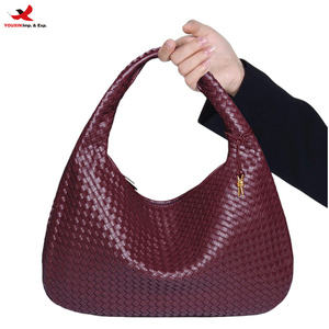 Hot Sell Fashion Large PU Leather Bag Handmade Woven Women's Hobo Handbag Luxury <b>Braided</b> Big Woven Bag RTS Bulk Mixed Order - Product Image 1