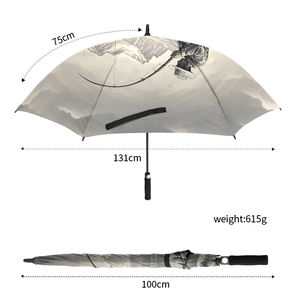 Parapluie de golf en fibre de verre à 8 baleines, résistant, personnalisé avec logo, imperméable, durable, pour la pluie et les tempêtes - Product Image 1