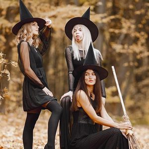 Chapeau de <span class=keywords><strong>sorcier</strong></span> noir Cosplay bon marché chapeau de sorcière classique en fibre de polyester solide pour le <span class=keywords><strong>maquillage</strong></span> de fête - Product Image 3