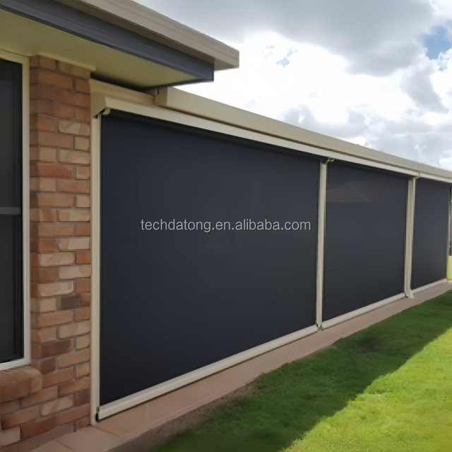High Quality Built-In Electric Zip Screen Outdoor Roller Blinds-Motorized/Manual (Wholesale & Custom Sizes) for Outdoor Spaces