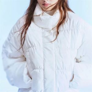 Wholesale Woven Stand Collar Windproof Warm Solid Oversized Quilted Winter Women Puffer Jacket - Product Image 2