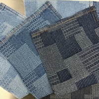 Tissu en denim jacquard à motifs géométriques pour jeans, vestes, jupes et vêtements de mode