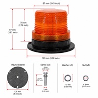 Balise clignotante LED IP66 de haute qualité, 60 SMD, 10-110V, lumière micro-dôme ambre pour chariot élévateur et équipement de travail