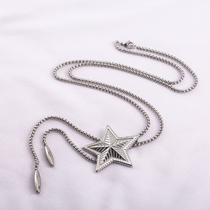 สร้อยคอไทเทเนียมรูปดาวทรงตัว Y แบบ unisex  โซ่ยาว แฟชั่นสำหรับผู้ชายและผู้หญิง - Product Image 4