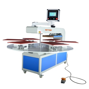 Máquina de Impresión por Transferencia de Calor Neumática Rotativa Automática de 4-6 Mesas de Trabajo, 40x60 60x80, para Prendas Industriales, Camisetas y Telas - Product Image 6